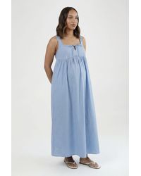 Boohoo - Maternity Tie Front Detail Maxi Dress - Lyst