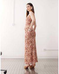 Motel - Alfreda Floral Print Maxi Skirt - Lyst