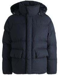 BOSS - Celvie Hooded Snap Button Solid Patterned Puffer Jacket - Lyst