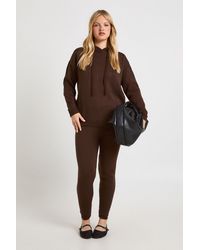 Boohoo - Petite Soft Knit Hoodie & Trouser Co-Ord - Lyst