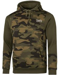 Crosshatch - Logo Camo Khaki Hoodie - Lyst