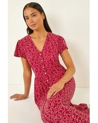 Roman - Petite Abstract Spot Midi Dress - Lyst