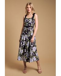 Oasis - Petite Bow Detail Dropped Waist Midi Dress - Lyst