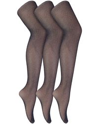 Sock Snob - 3 Paar Multipack Netzstrumpfhosen Für Frauen - Lyst