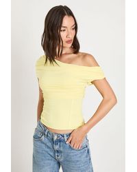 Boohoo - Ruched Shoulder Layered Top - Lyst