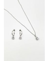 SVNX - Rhinestone Teardrop Necklace & Earrings Set - Lyst