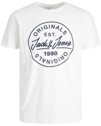 Jack & Jones - Logo Casual Neck Short Sleeve T-shirt Cotton - Lyst