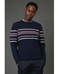 MAINE - Cable Christmas Jumper Cotton - Lyst