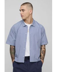 BoohooMAN - Oversized Boxy Micro Check Collared Shirt - Lyst