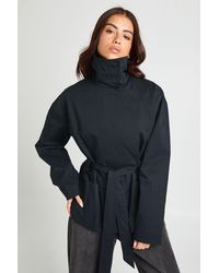 Boohoo - Belted Short Trench Coat - Lyst