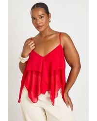 Boohoo - Plus Strappy Ruffle Cami Top - Lyst