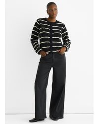 Gini London - Stripe Military Crop Recycle Knit Cardigan - Lyst