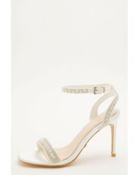 Quiz - Bridal Pearl Heeled Sandals - Lyst