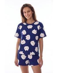 Penti - Happy Cats Cat Pattern Short Sleeve Shorts Pajama Set - Lyst