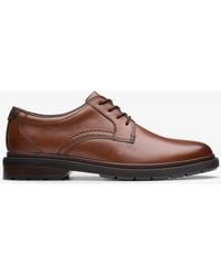 Clarks - Burchill Derby Dark Tan Leather Shoes - Lyst