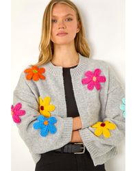 Roman - Multi Floral Knit Cardigan - Lyst