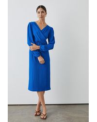 PRINCIPLES - Cobalt Twist Front Jersey Midi Dress - Lyst