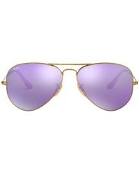 Ray-Ban - Aviator Cyclamen Flash Lens Sunglasses - Lyst
