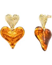 The Jewellery Stockroom - Plated Statement Resin Heart Drop Earrings - Lyst