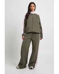 Boohoo - Contrast Stripe Funnel Neck Sweatshirt And Jogger Tracksuit - Lyst