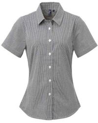 PREMIER - Ladies Gingham Short-Sleeved Shirt (/) - Lyst