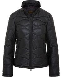 Infinity Leather - Schwarze Gesteppte Bomberjacke Aus Leder Für Damen - Lyst