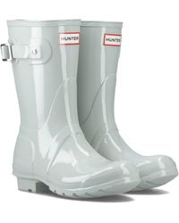 HUNTER - Original Short Rubber Sea Foam Wellington Boots - Lyst