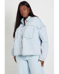 Boohoo - Plus Studded Denim Jacket - Lyst