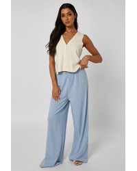 Urban Bliss - Linen-Look Elasticated Wide Leg Trouser - Lyst