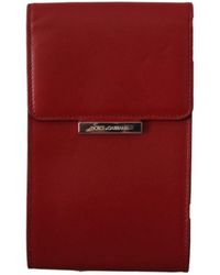 Dolce & Gabbana - Red Leather Universal Phone Pocket Case - Lyst