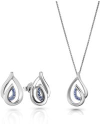 Orphelia - 'Dazzle' 925 Sterling Set: Chain-Pendant + Earrings - Lyst