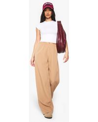 Boohoo - Woven Elasticated Wide Leg Trousers - Lyst