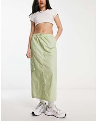 ASOS - Side Ruched Cargo Maxi Skirt - Lyst