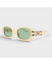 CASABLANCA - Oval Sunglasses Laurel Detail Cream - Lyst