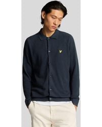 Lyle & Scott - Strickhemd Aus Leinenmischung – Dunkelmarineblau - Lyst