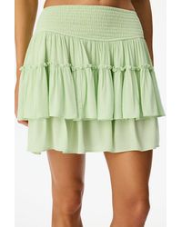 Penti - Viscose Mini Skirt With Ruffle Hem - Lyst