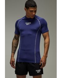 BoohooMAN - Training Dept Muscle Contrast Stitch T-Shirt - Lyst