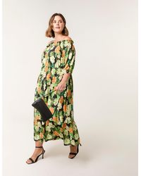 Blue Vanilla - Curve Bardot Elasticated Midi Dress - Lyst