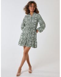 Blue Vanilla - Long Sleeve Mini Shirt Dress - Lyst