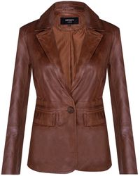 Infinity Leather - One Button Blazer Jacket-Newhaven - Lyst