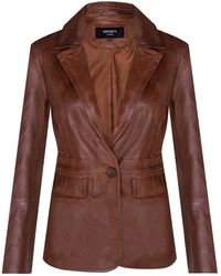 Infinity Leather - One Button Blazer Jacket-Newhaven - Lyst