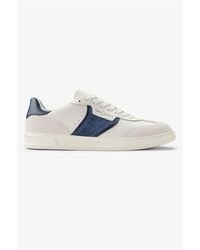 Fred Perry - B4 Strukturierte Leder/Velours Herren Porzellan/Blaue Sneaker - Lyst