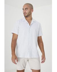 Brave Soul - White 'durango' Cotton Short Sleeve Revere Collar Shirt - Lyst