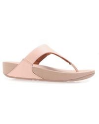Fitflop - Dames Fit Flop Lulu Leather Toe Thong Sandalen In Roze - Lyst