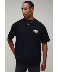 BoohooMAN - Oversized Bm Cherub Embroidered Washed T-Shirt - Lyst