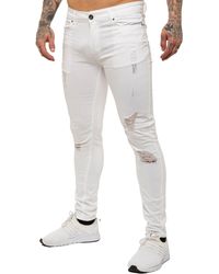 Enzo - Skinny Ripped Jeans - Lyst