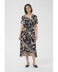 Kaffe - Jurk Kabeathe A-shape Black Offwhite - Lyst