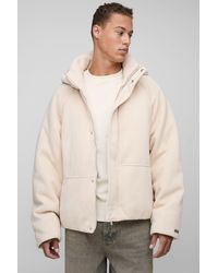 BoohooMAN - Tall Knitted Hooded Oversized Boxy Puffer Jacket - Lyst