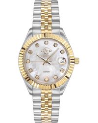 Gv2 - By Gevril 12404 Naples Swiss Quartz Two Tone Diamond Watch - Lyst