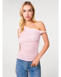 Pink Vanilla - Stripe Asymmetric Top - Lyst